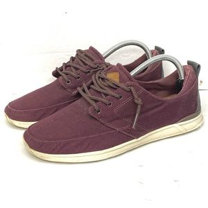 Reef Women's Casual Burgundy Low Top Lace Up Canvas Rover Shoes Size 11